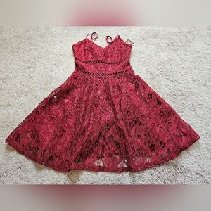 MI AMI Burgundy Mini Dress Medium Women's Sz XXS Cocktail party Dress